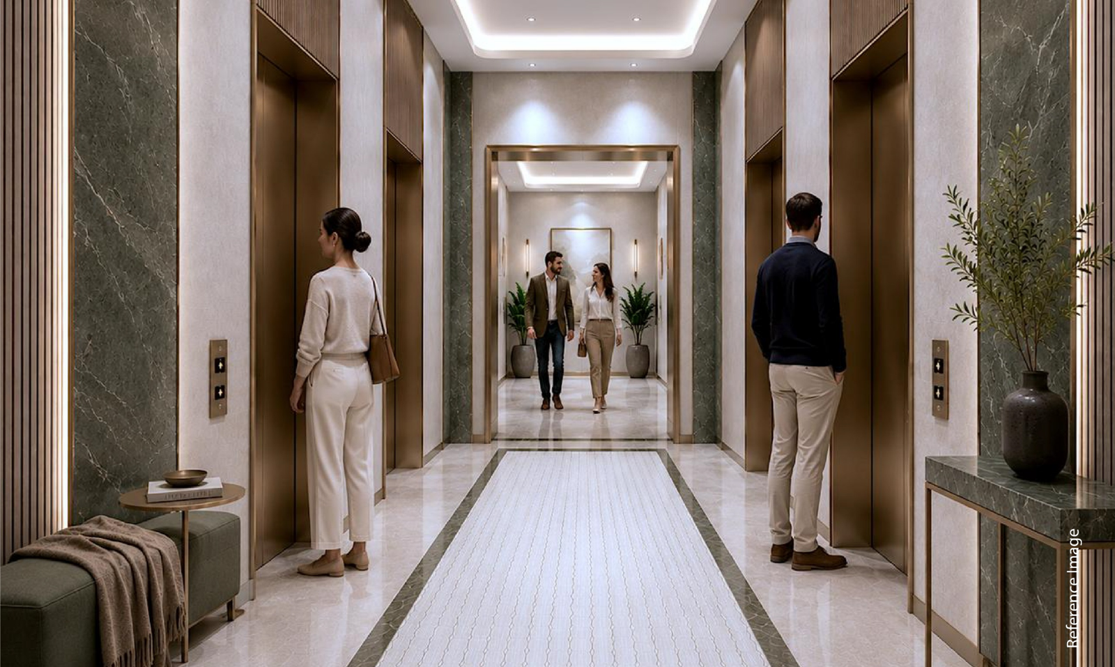 BPTP Skynest premium lift lobby reference render
