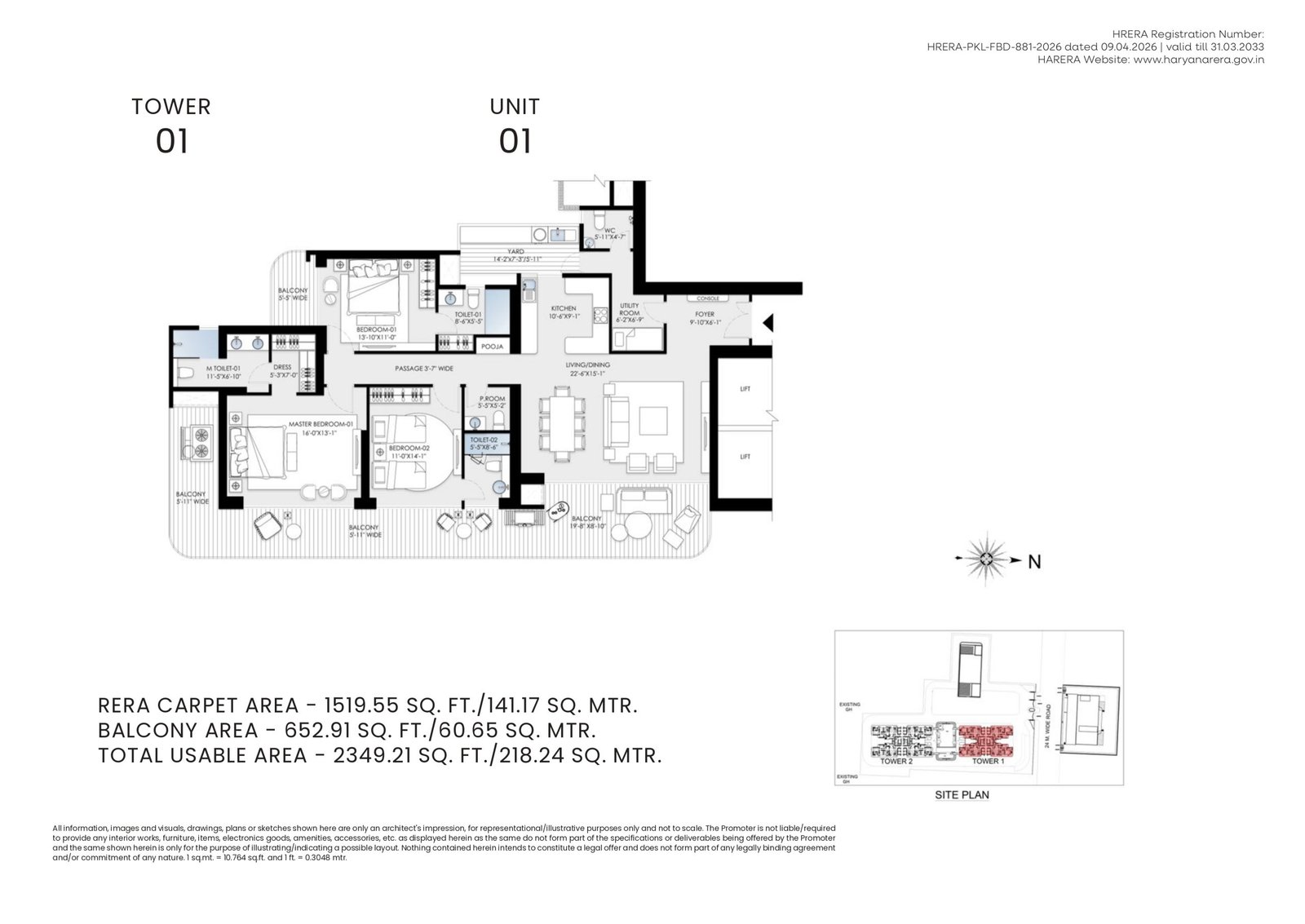 Tower 01 Unit 01 floor plan